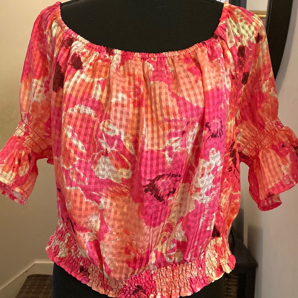 Lane Bryant Crop Off-The-Shoulder Chiffon Top Size 18/20